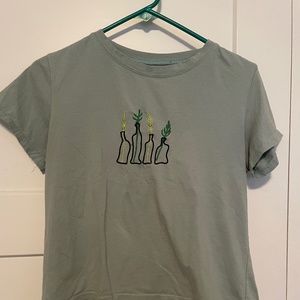 Sage green slightly cropped tee